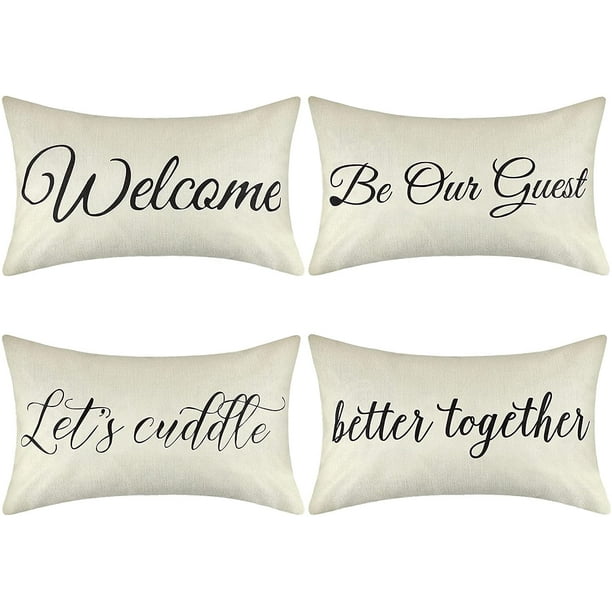 Farmhouse Decor Housewarming Gift 16X16 Pillow Cushion Cover Welcome To Our Porch Throw Pillow Cover